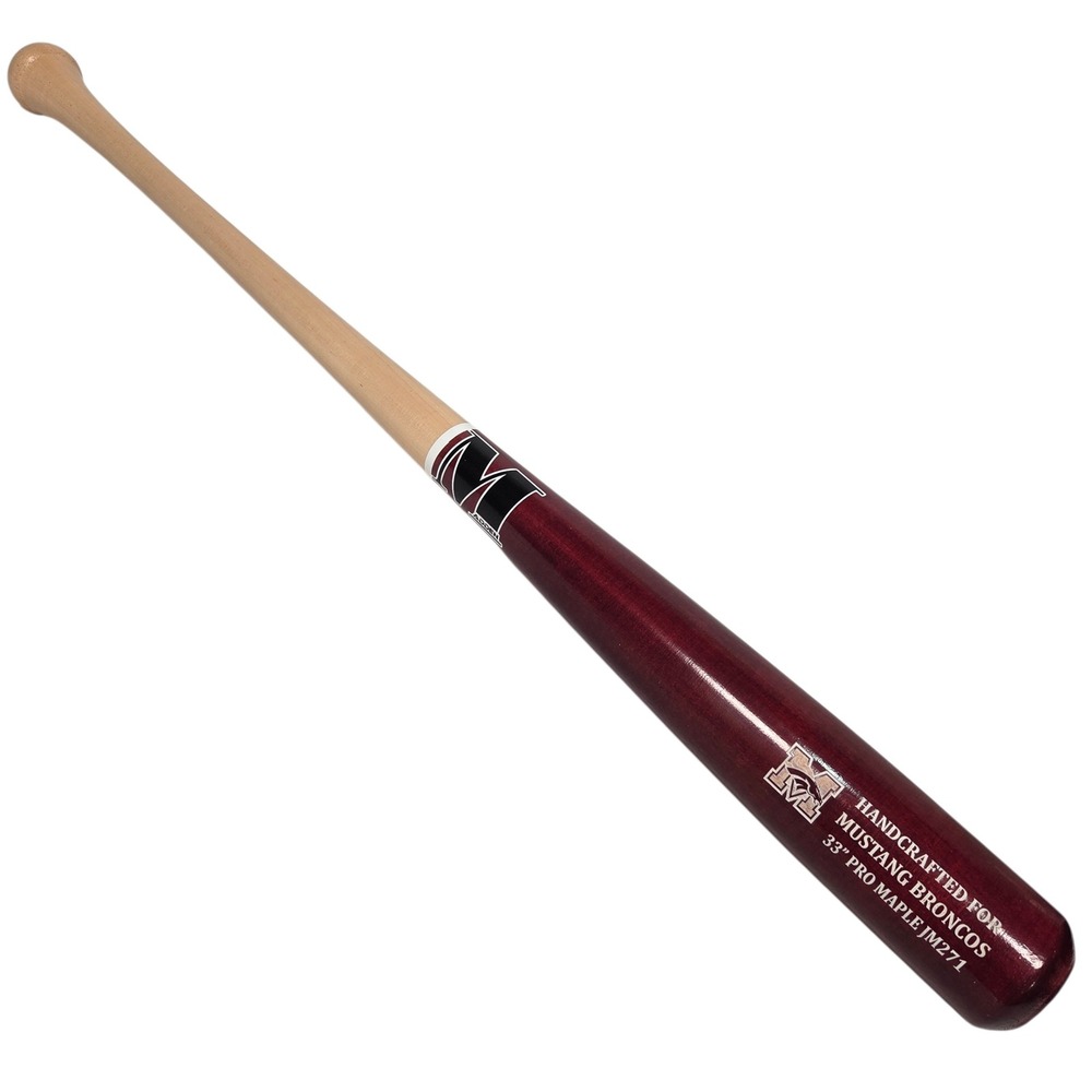 Madden Baseball Bat Mens 33"‎ Burgundy Pro Maple JM271 Mustang Broncos Oklahoma